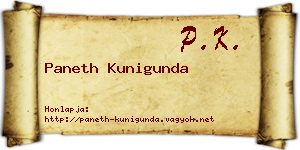 Paneth Kunigunda névjegykártya